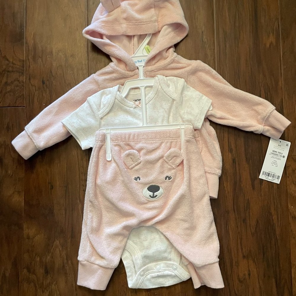 Carter's Baby 3-Piece Pink Jogger Set